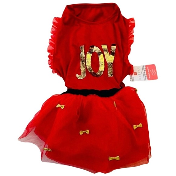 NEW Red Joy Sequin Size Large
Christmas Dog Dress Tutu Holiday - Picture 4 of 5